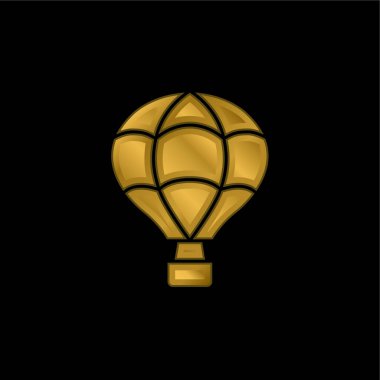 Hava Balonu altın kaplama metalik simge veya logo vektörü