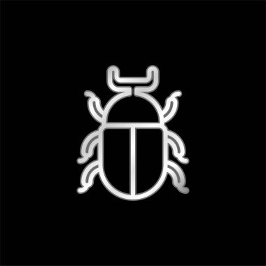 Beetle silver plated metallic icon clipart