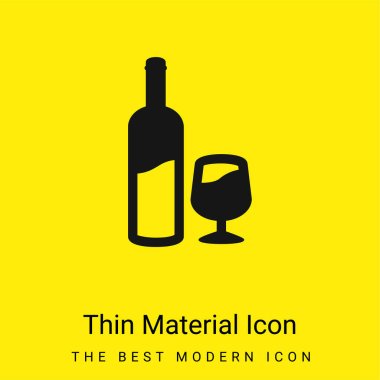 Şişe ve bir bardak şarap En az sarı madde ikonu