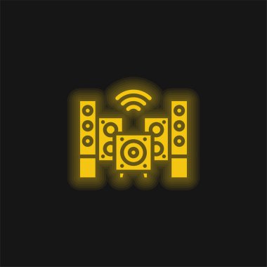 Ses sarısı parlak neon simgesi