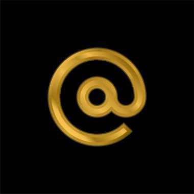 Arroba altın kaplama metalik simge veya logo vektörü