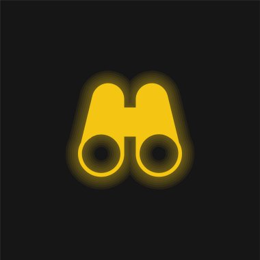 Dürbünler sarı parlayan neon simgesi