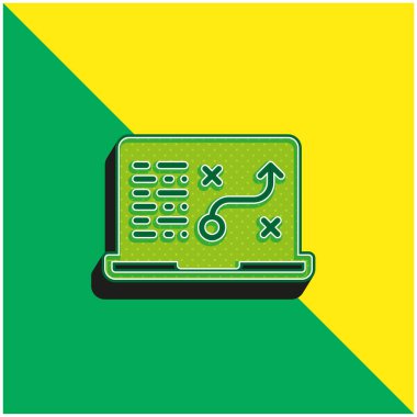 Analizler yeşil ve sarı modern 3d vektör simgesi logosu