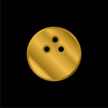 Bowling altın kaplama metalik simge veya logo vektörü