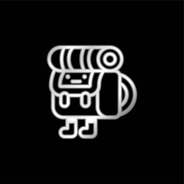 Sırt çantasında gümüş kaplama metalik simge