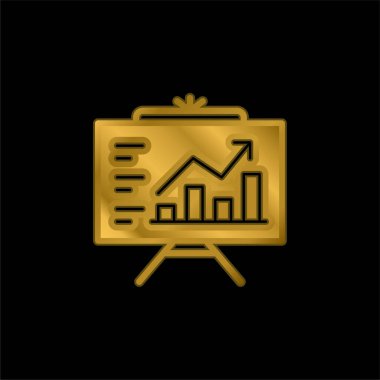 Analitik altın kaplama metalik simge veya logo vektörü