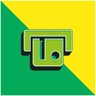 ATM Yeşil ve Sarı Modern 3D vektör simgesi logosu