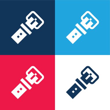 Kemerli mavi ve kırmızı dört renk en küçük simge kümesi