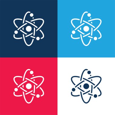 Atom mavi ve kırmızı dört renk en küçük simge kümesi