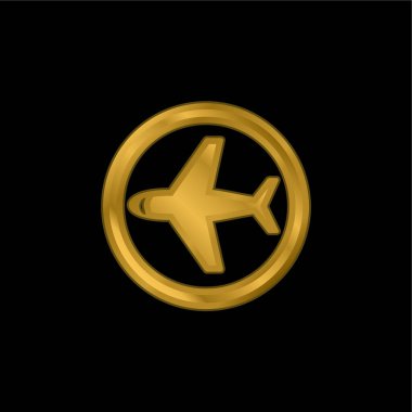 Hava Dağıtımı altın kaplama metalik simge veya logo vektörü