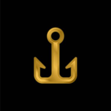 Çapa altın kaplama metalik simge veya logo vektörü