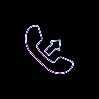 Answer A Call Interface Symbol Of Auricular With An Arrow blue gradient vector icon clipart