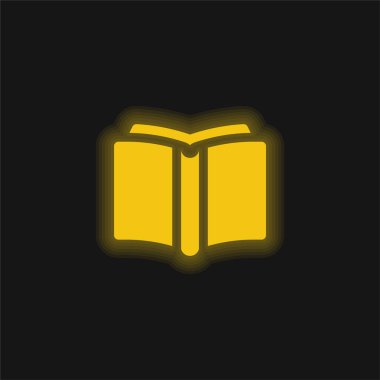 Kitap sarı parlak neon simgesi