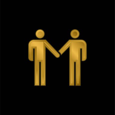 Altın kaplama metalik simge veya logo vektörü