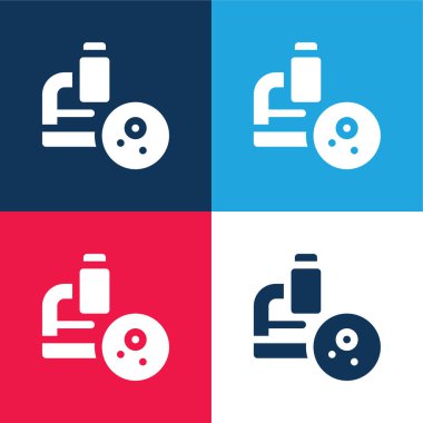 Biopsy blue and red four color minimal icon set clipart