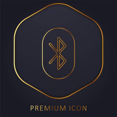 Bluetooth altın çizgi prim logosu veya simgesi