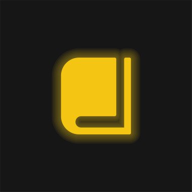 Kitap sarı parlak neon simgesi