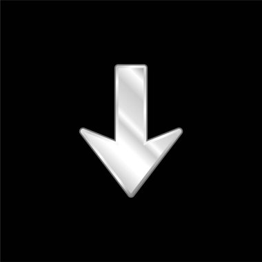 Ok Aşağı gümüş kaplama metalik simge