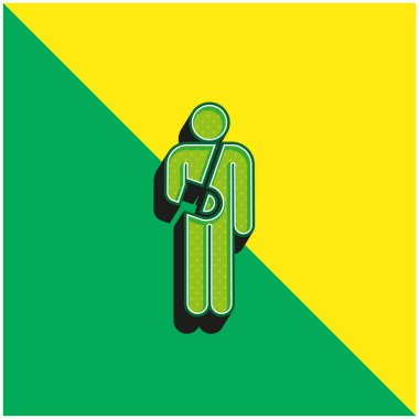 Kaza Yeşil ve Sarı Modern 3D vektör simgesi logosu