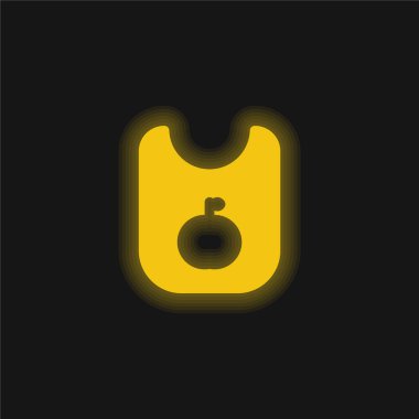 Önlük sarı parlak neon simgesi