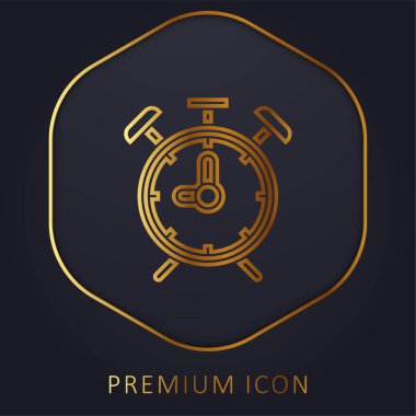 Alarm Saati altın çizgi premium logosu veya simgesi