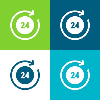 24 Saat Düz Renk en az simge seti