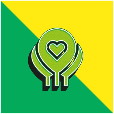 Balonlar yeşil ve sarı modern 3d vektör simgesi logosu