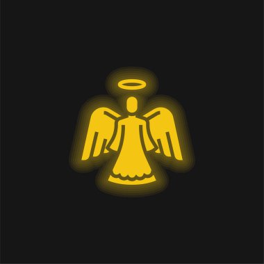Melek sarısı parlak neon simgesi