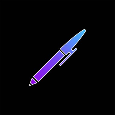 Ballpoint Pen blue gradient vector icon clipart