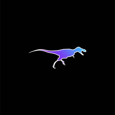 Albertosaurus Dinosaur Side View Shape blue gradient vector icon clipart
