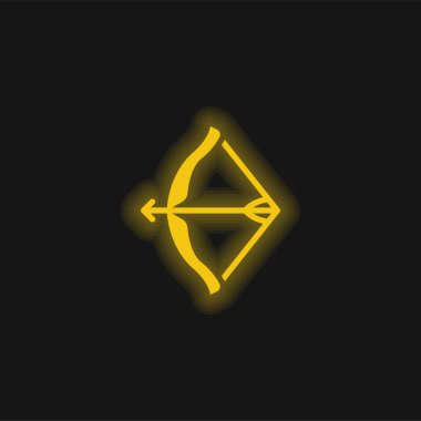 Baş sarı parlak neon simgesi