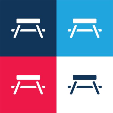 Mavi ve kırmızı dört renk en küçük simge kümesi