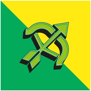 Archery Green and yellow modern 3d vector icon logo clipart