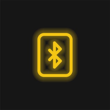Bluetooth sarı parlak neon simgesi