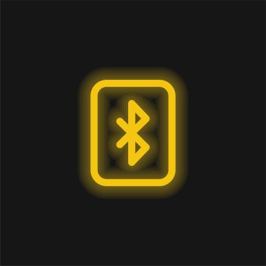 Bluetooth sarı parlak neon simgesi