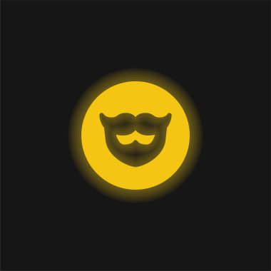 Berber Dükkanı sarı parlak neon ikonu