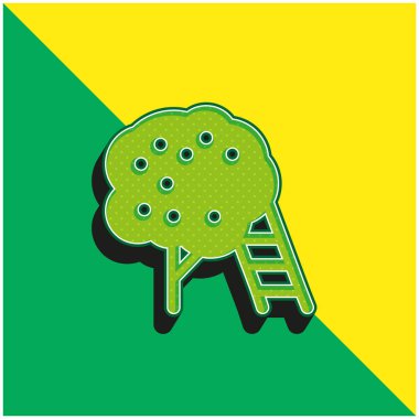 Apple Tree Green ve sarı modern 3d vektör simgesi logosu