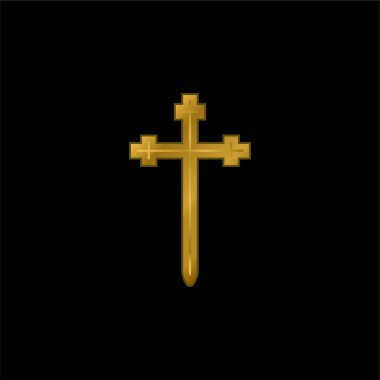 Aaronic Kilisesi altın kaplama metalik simge veya logo vektörü