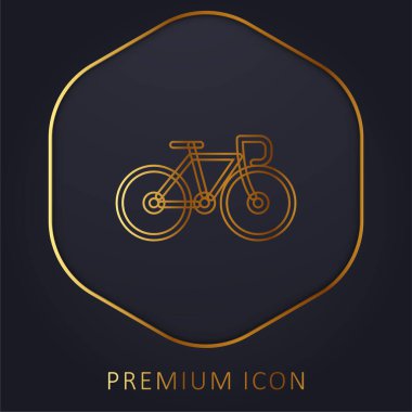 Bisiklet altın çizgisi logosu veya simgesi
