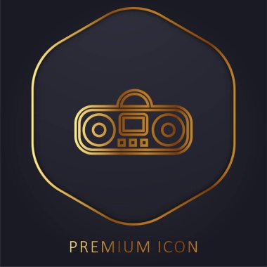 Boombox Çizgi Film Değişkeni Altın Satır prim logosu veya simgesi