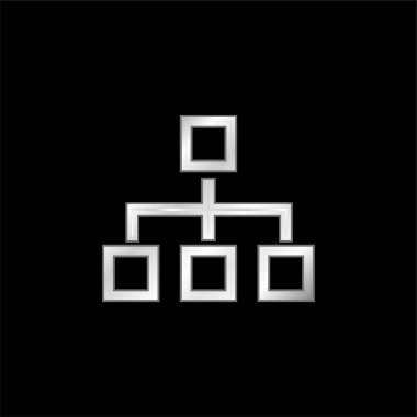 Dört Karenin Blok Şeması Gümüş kaplama metalik simge