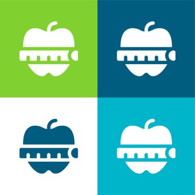Apple Düz 4 renk en küçük simge kümesi