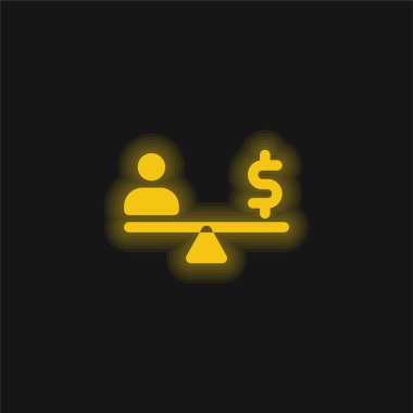 Sarı parlak neon simgesini dengele