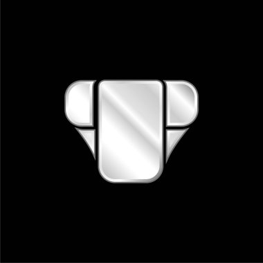 Bebek bezi gümüş kaplama metalik ikon