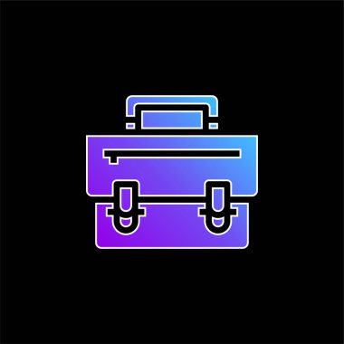 Briefcase blue gradient vector icon clipart