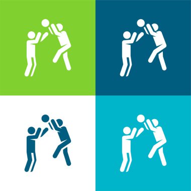 Basketbolcu Düz Düz 4 renk en küçük simge seti