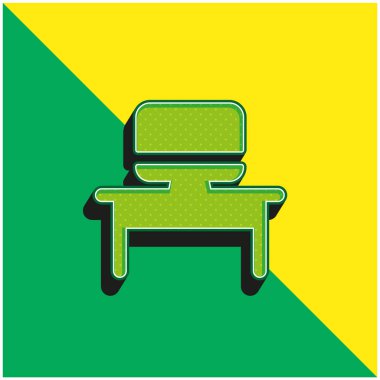 Yönetici Yeşil ve Sarı Modern 3D vektör simgesi logosu