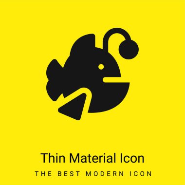 Anglerfish minimal bright yellow material icon clipart