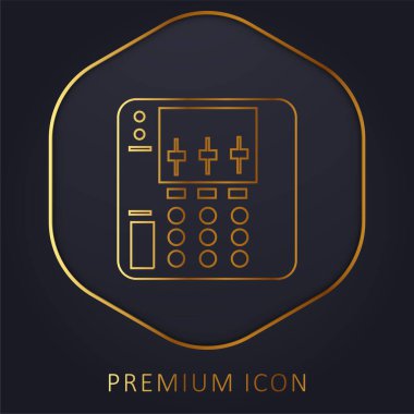 Audio Equalizer Device golden line premium logo or icon clipart