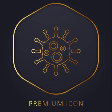 Bakteri altın çizgi premium logosu veya simgesi